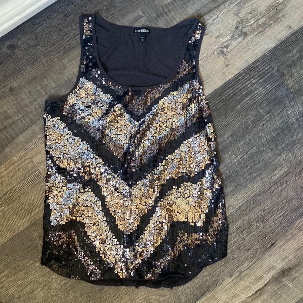 Express sequin tank top
